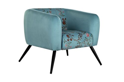 SILLON POLIESTER METAL 75X71X71 FLORES VERDE LD190967