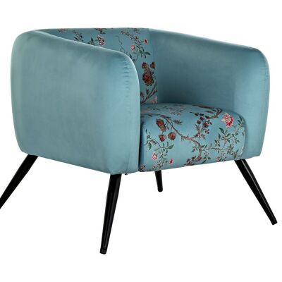 FAUTEUIL METAL POLYESTER 75X71X71 FLEURS VERTES LD190967