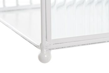 PORTE REVUE MÉTAL VERRE 36X16X34 BLANC LD191277 3