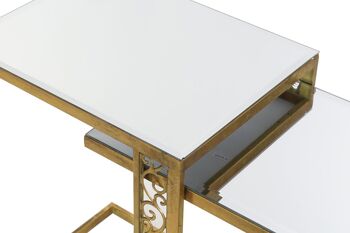 TABLE D'APPOINT SET 2 METAL MIROIR 42X32X55 LD192192 2