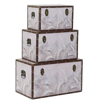 BAULE SET 3 CANVAS MDF 59,5X34X34 TROPICAL GREY LD193800