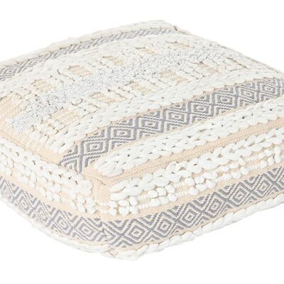 COUSSIN DE SOL COTON 60X60X25 6300 GR RAYURES BLANCHES LD193922