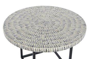 TABLE D'APPOINT EN FER NACAR 60X60X40 BLANC LD194114 2