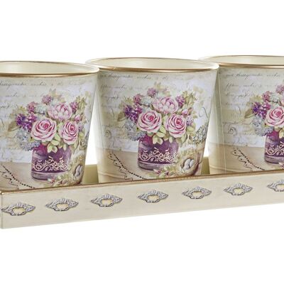 MACETERO SET 3 PVC 38X12X14 LOVE ROSA LD194569