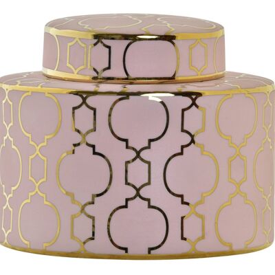 VASO PORCELLANA 18X18X16 ROSA CROMO LD194612