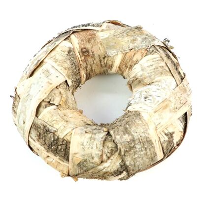 Corona "corteccia di betulla", 25cm, altezza 8cm, crema naturale