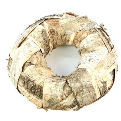 Corona "corteza de abedul", 25 cm, altura 8 cm, crema natural