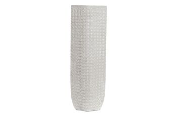 VASE RÉSINE 20X12X58 BLANC LD195236 1