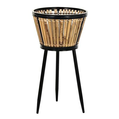 METAL RATTAN PLANTER 30X30X55 NATURAL LD196055