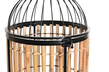 CAGE SET 3 ROTIN METAL 38X38X61,6 NATUREL LD196067 3