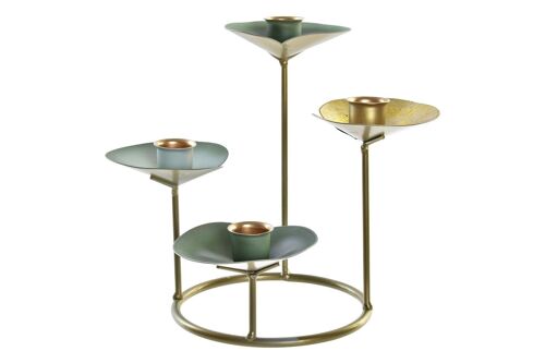 CANDELABRO METAL 19X19X20 NENUFAR DORADO LD196472