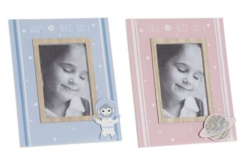 CADRE PHOTO SET 2 MDF 19X2X24 ROSE PALE LI173525 1