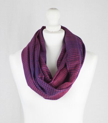 Écharpe en Viscose Twill Weave Gradient Checks - Fuchsia Purple 2