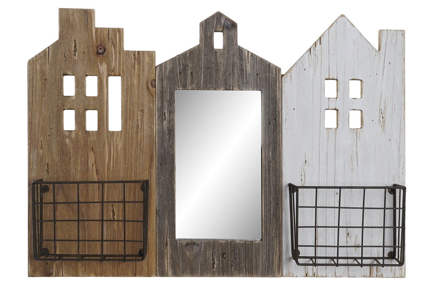 PORTARIVISTE PAULOWNIA METALLO 57X10X40 CASAS 3D MARRONE LM181667