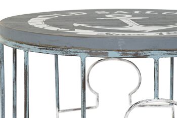 TABLE D'APPOINT SET 2 METAL MDF 50X50X60 BLEU LM181732 3