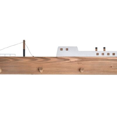 WOODEN WALL HANGER 91X8,5X20 NATURAL BOAT LM194644