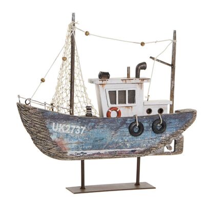 DECORATION PAULOWNIA METAL 25X4X24 BATEAU LM194658