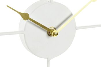 HORLOGE MURALE MÉTAL MDF 39X3,5X39 POISSON BLANC LM196425 3