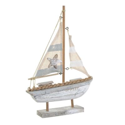 DECORATION WOOD POLYESTER 29X6X42 SAILBOAT LM196695