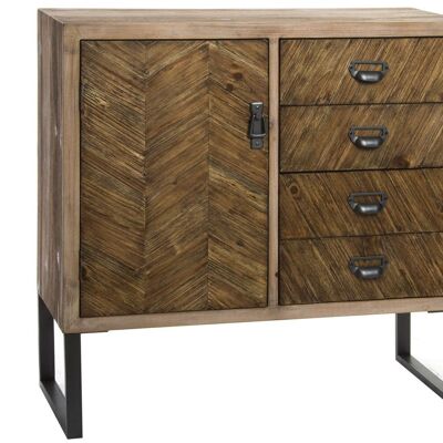 WOOD METAL BUFFET 80X30X80 NATURAL MB143018