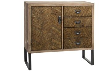 BUFFET BOIS METAL 80X30X80 NATUREL MB143018 1