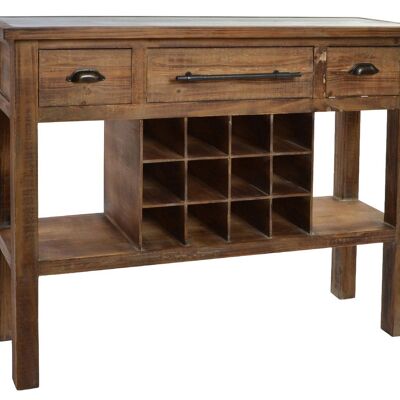 CONSOLE EN BOIS 120X35X95 CASIER À VIN MB145894