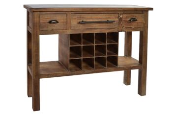 CONSOLE EN BOIS 120X35X95 CASIER À VIN MB145894 1