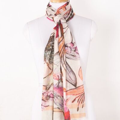 Summer Sparrow Modal Schal aus Baumwolle mit Blumendruck - Mehrfarbig