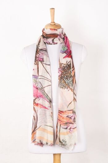 Écharpe en modal de coton à imprimé floral Summer Sparrow - Multicolore 2