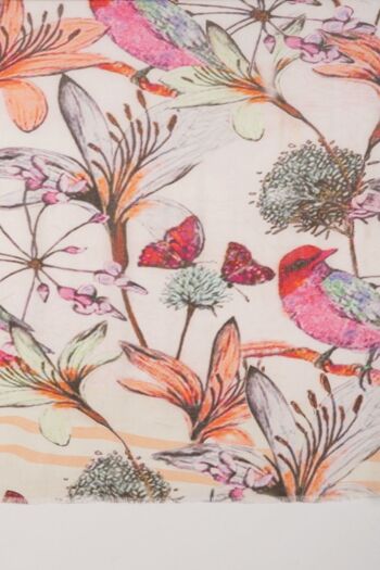 Écharpe en modal de coton à imprimé floral Summer Sparrow - Multicolore 3
