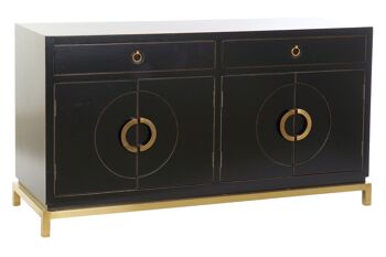 BUFFET METAL PEUPLIER 150X50X80 42 LAQUE NOIR MB162828 1