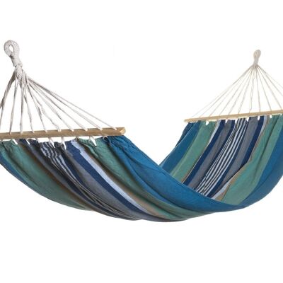 COTTON POLYESTER HAMMOCK 200X100X3 BLUE STRIPES MB166615