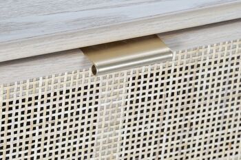 MEUBLE TV PAULOWNIA MDF 120X42X60 GRILLE NATURELLE MB171762 3