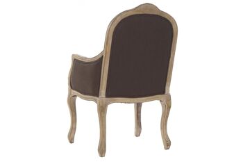 FAUTEUIL EN LIN HÉVÉA 62X55X100 BRUN FONCÉ MB175506 6