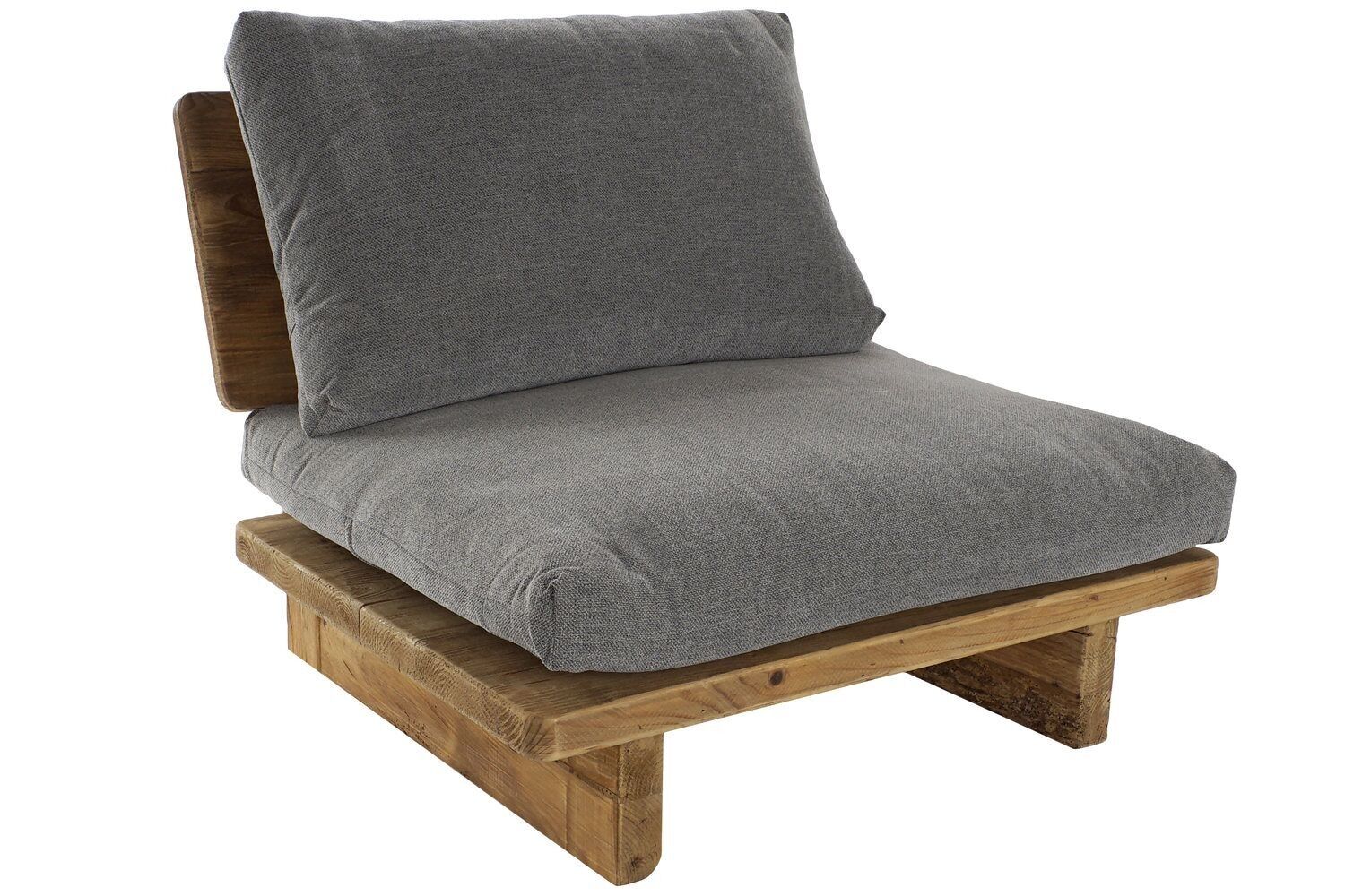 RECYCLED PINE WOOD ARMCHAIR 95X88X75 AGED MB176134