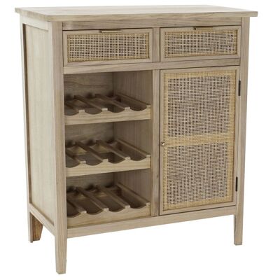 PORTE VIN PAULOWNIA RATAN 79,5X38X90 NATUREL MB176662