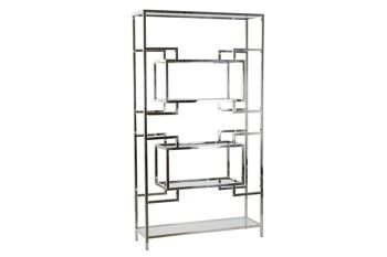 ETAGERE ACIER VERRE 100X29X180,5 ARGENT MB177517 1