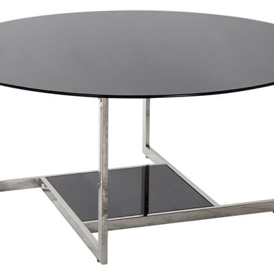 COFFEE TABLE STEEL GLASS 100X100X45 BLACK MB177519