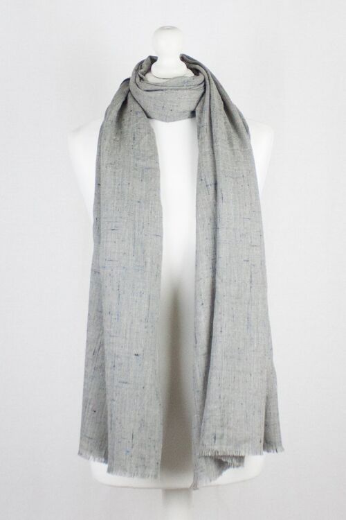 Colored Slub Merino Wool Scarf - Grey