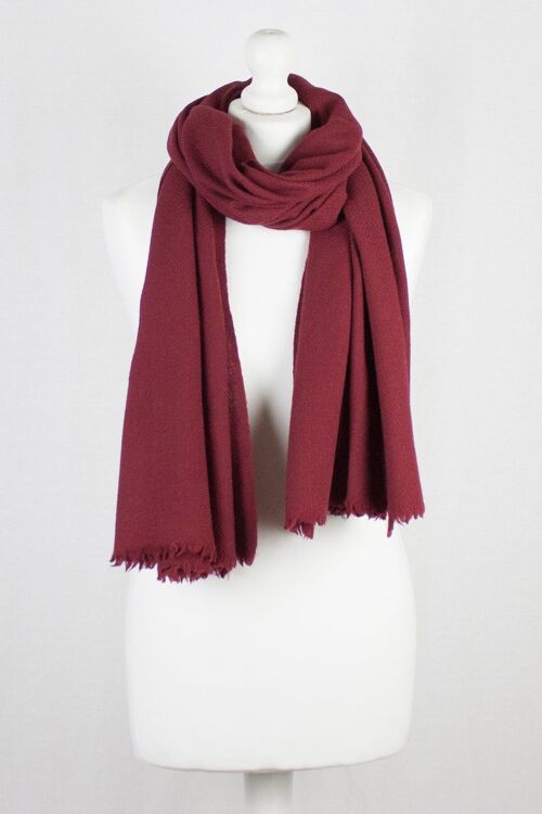 Diamond Weave Merino Wool Scarf - Red