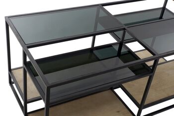 TABLE BASSE METAL BOIS 120X60X50 NOIR MB178723 3