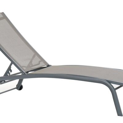 BAIN DE SOLEIL TEXTILENE ALUMINIUM 187,5X64X97 ROUES MB178830