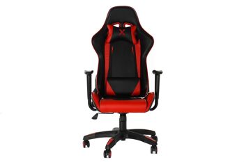 CHAISE PU METAL 65X68X136 GAMING ROUGE MB178983 7