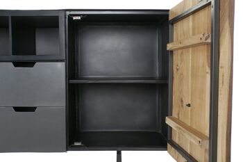 BUFFET ACACIA METAL 195X40X90 NOIR MB179382 4