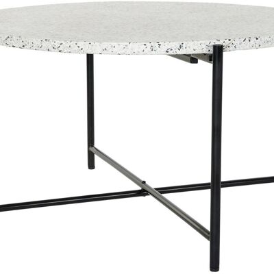 TAVOLINO BASSO IRON STONE 80X80X45 NERO TERRAZZO MB179466