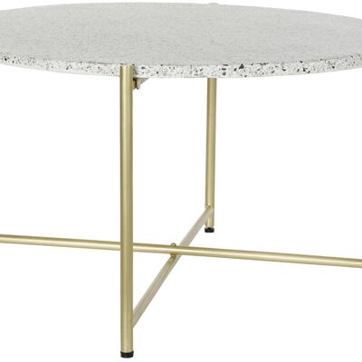 IRON STONE COUCHTISCH 81X81X44 WEIßER TERRAZZO MB179468