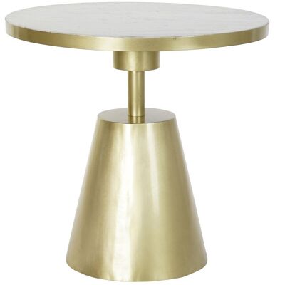 BEISTELLTISCH AUS EISENEM MARMOR 60X60X58 GOLD MB179485