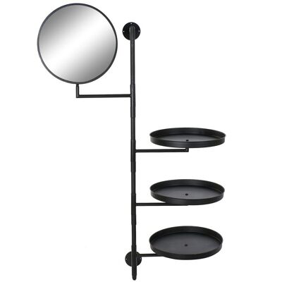 ETAGERE METAL MIROIR 80X41X138 NOIR MB179507