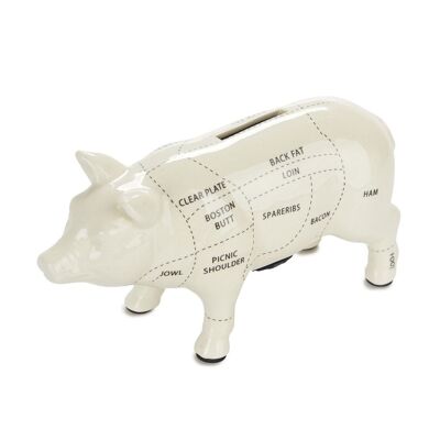 Piggy bank, Cuts of Pork, 20 cm, ceramic