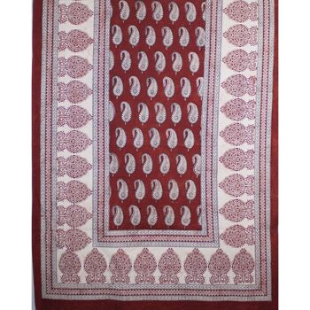 Tapis Paisley & Ambi Hand Block Print Area / Runner - Rouge Blanc 4